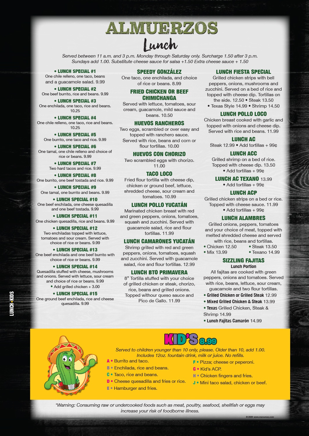 Lunch Menu